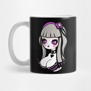 GOTH GIRL SKULL FLOWER Mug